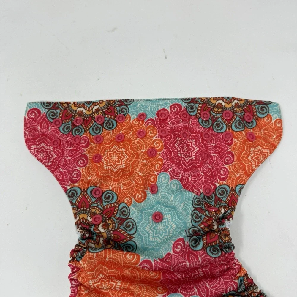 Mama Koala One Size Pocket Cloth Diaper With One‎ Insert Orange Teal Pink